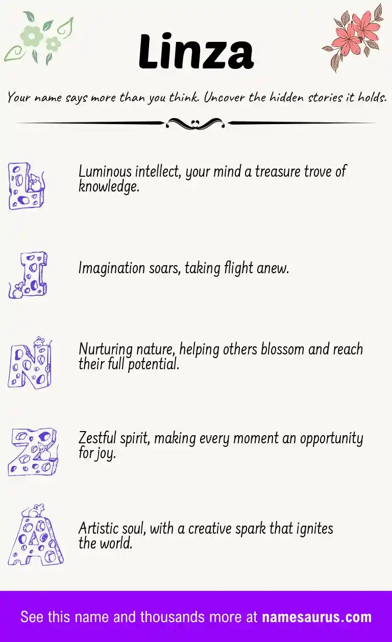 Acrostic poem about Linza.