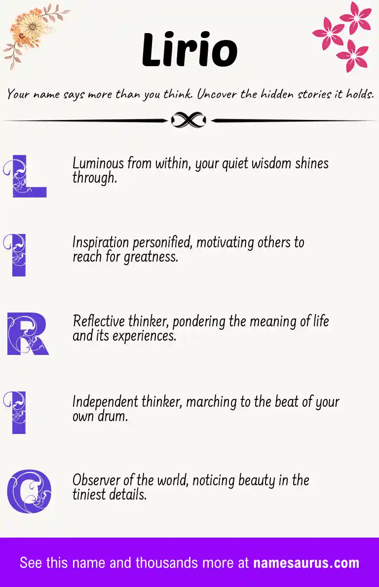 Acrostic poem about Lirio.