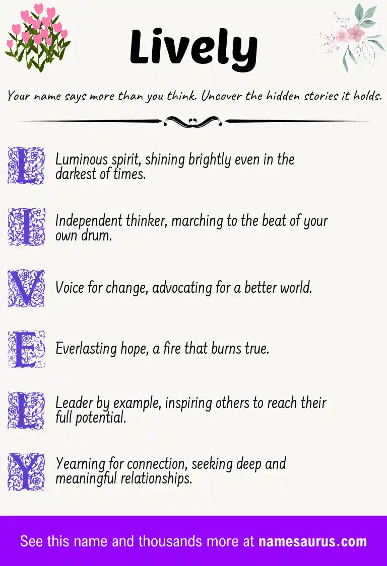 Acrostic poem about Lively.