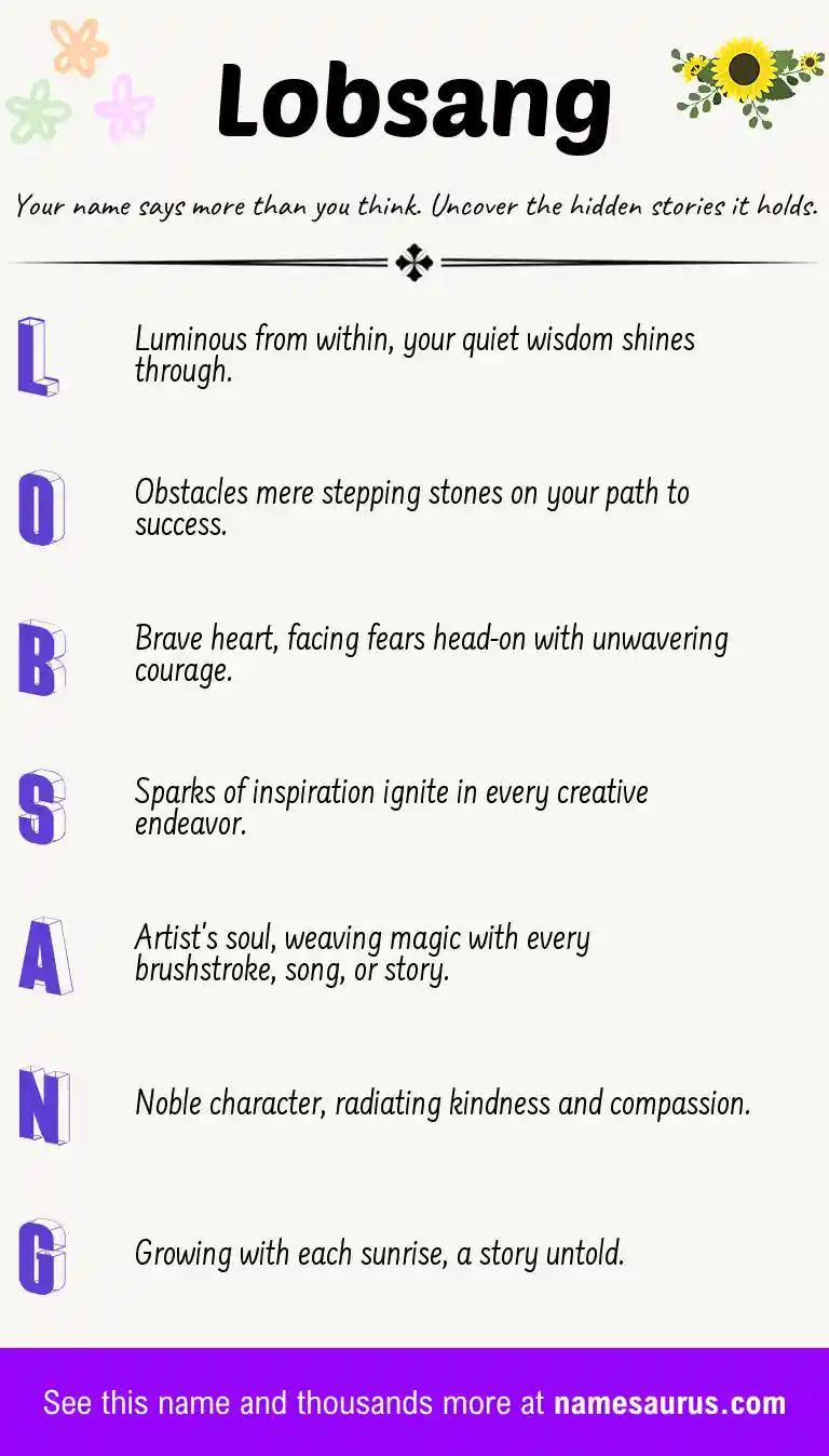Acrostic poem about Lobsang.