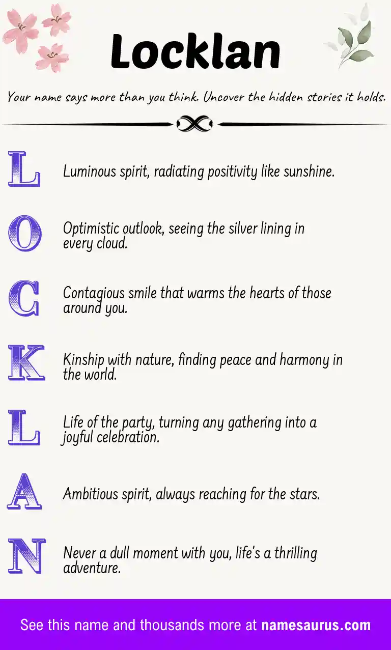 Acrostic poem about Locklan.