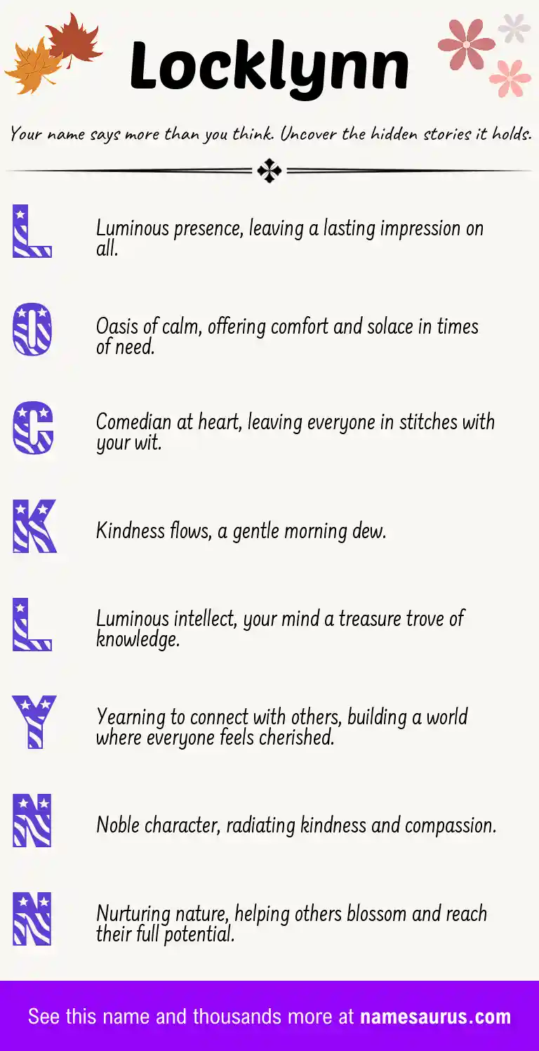 Acrostic poem about Locklynn.