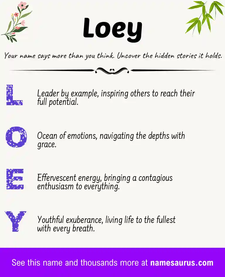 Acrostic poem about Loey.