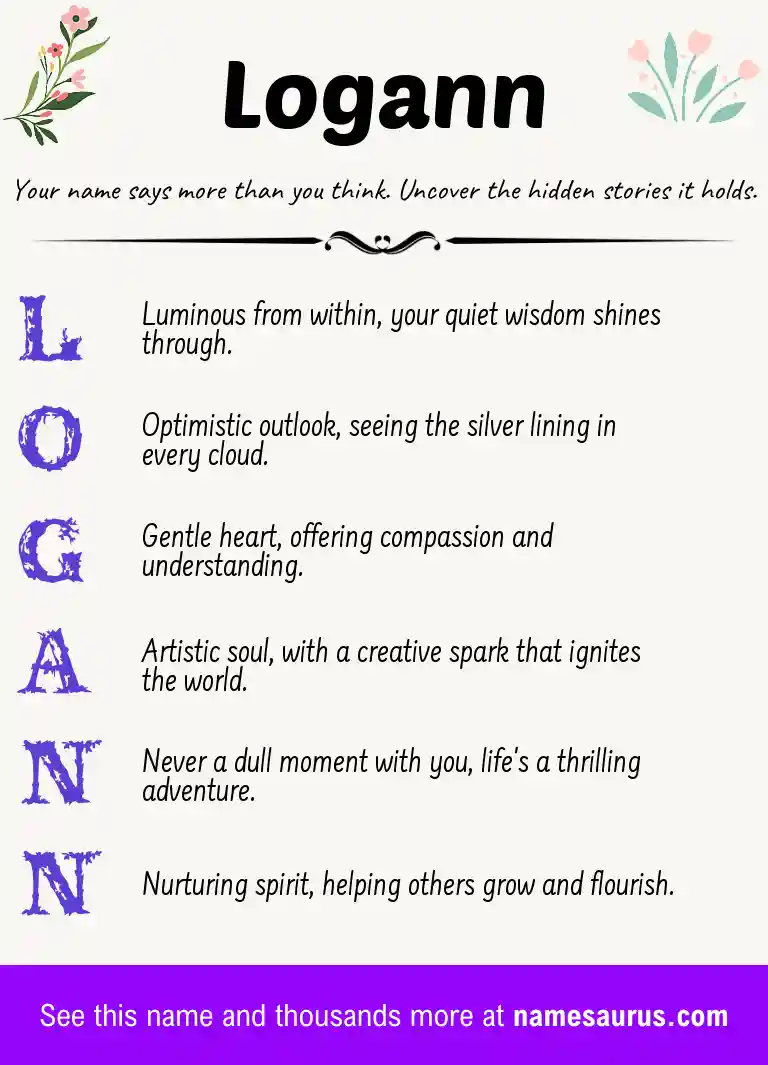 Acrostic poem about Logann.