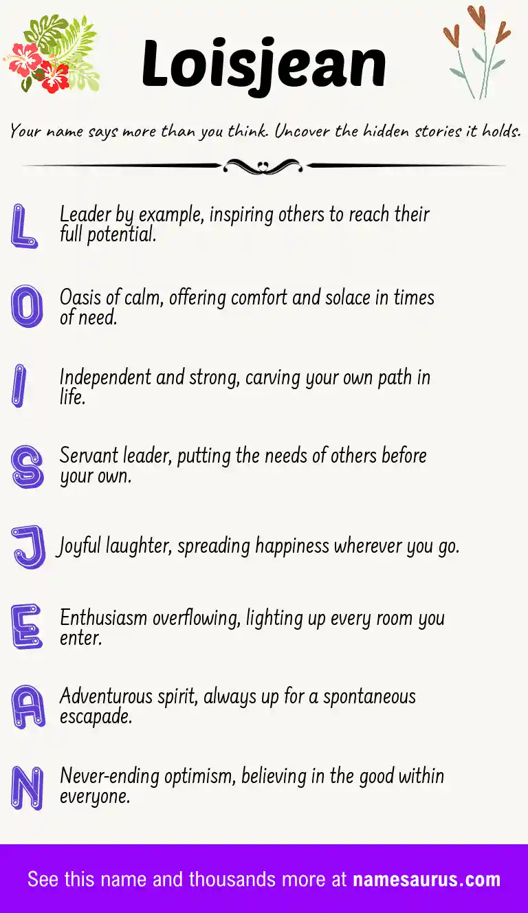 Acrostic poem about Loisjean.