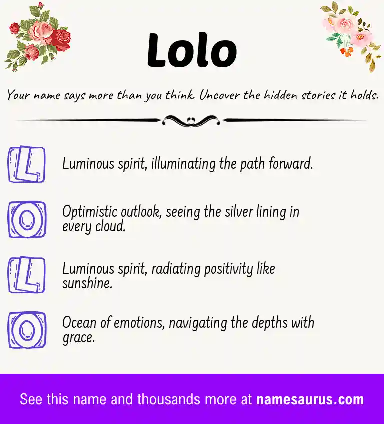 Acrostic poem about Lolo.