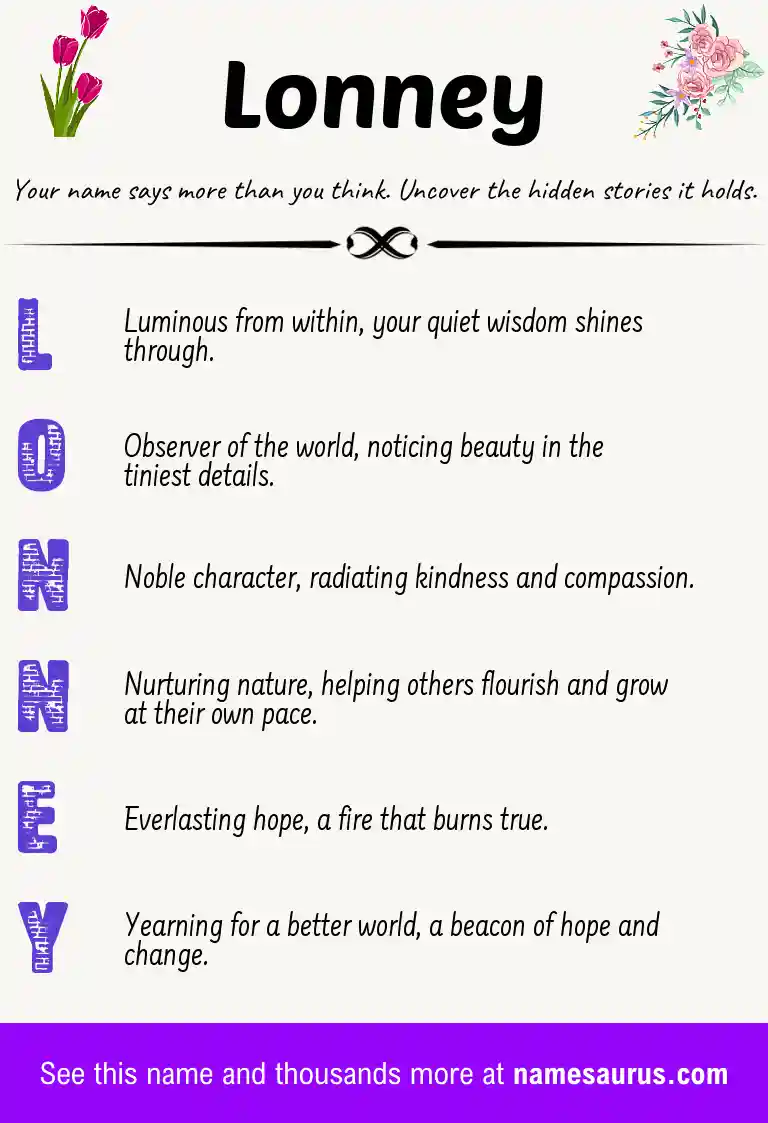 Acrostic poem about Lonney.