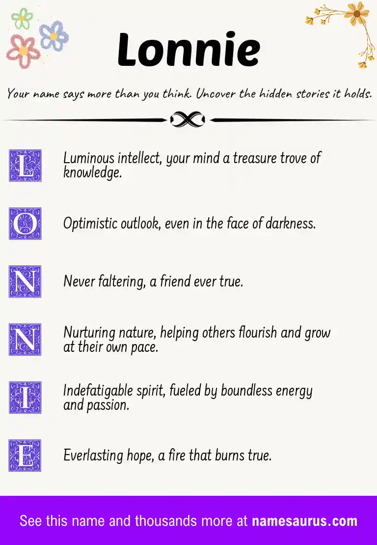 Acrostic poem about Lonnie.