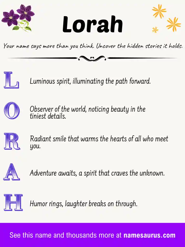 Acrostic poem about Lorah.