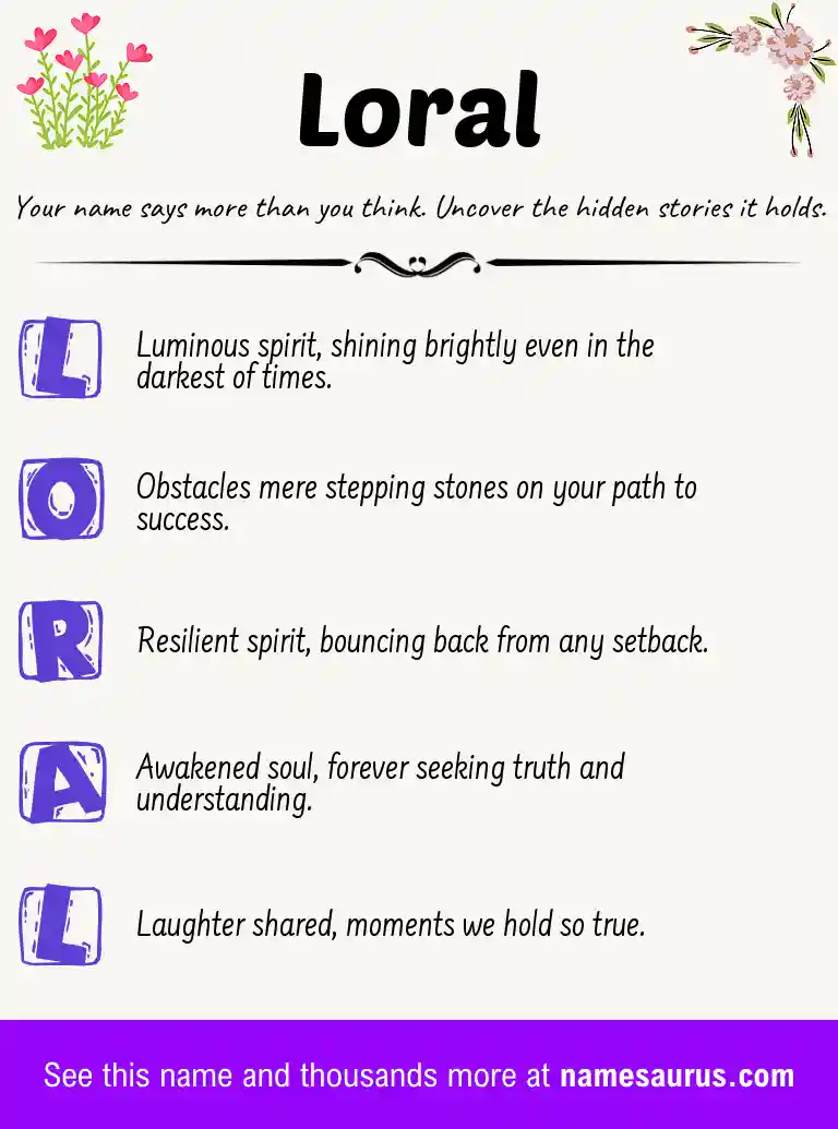 Acrostic poem about Loral.
