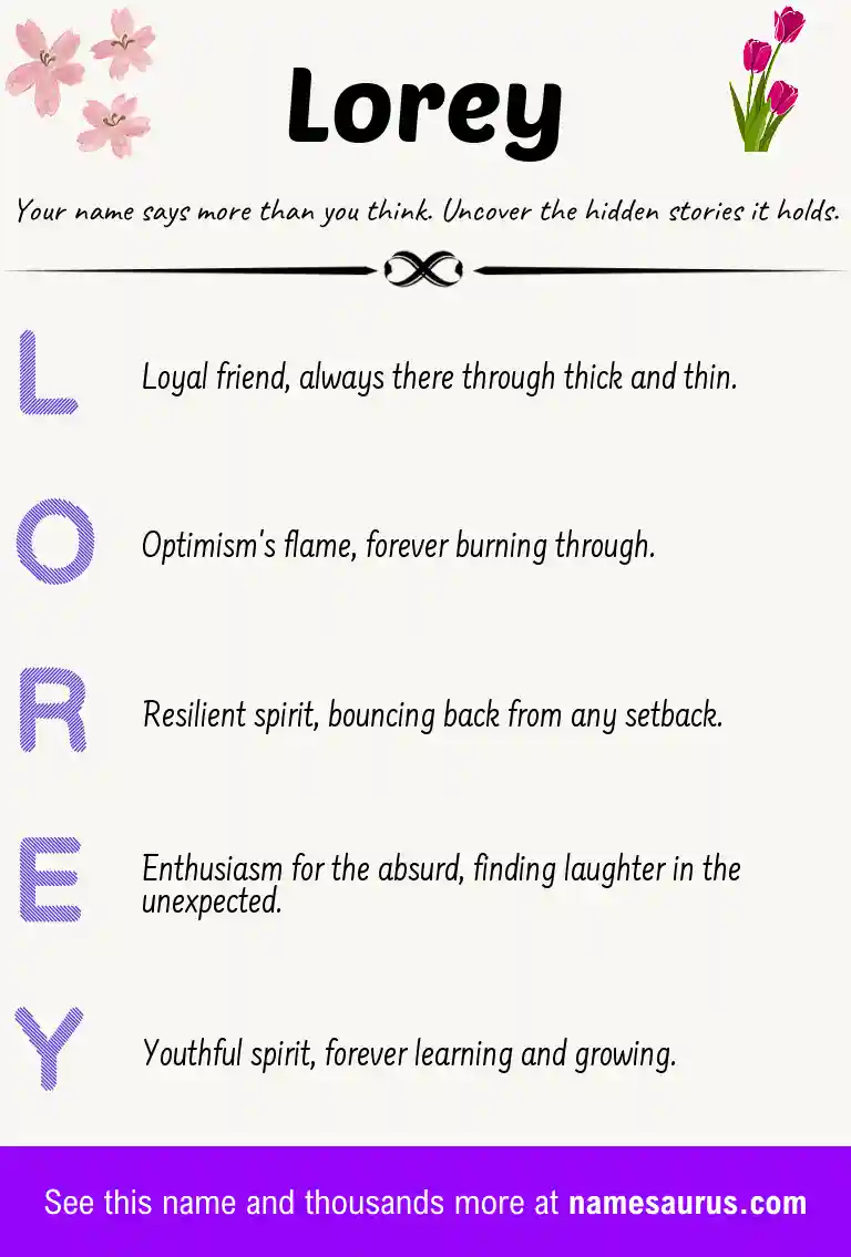 Acrostic poem about Lorey.