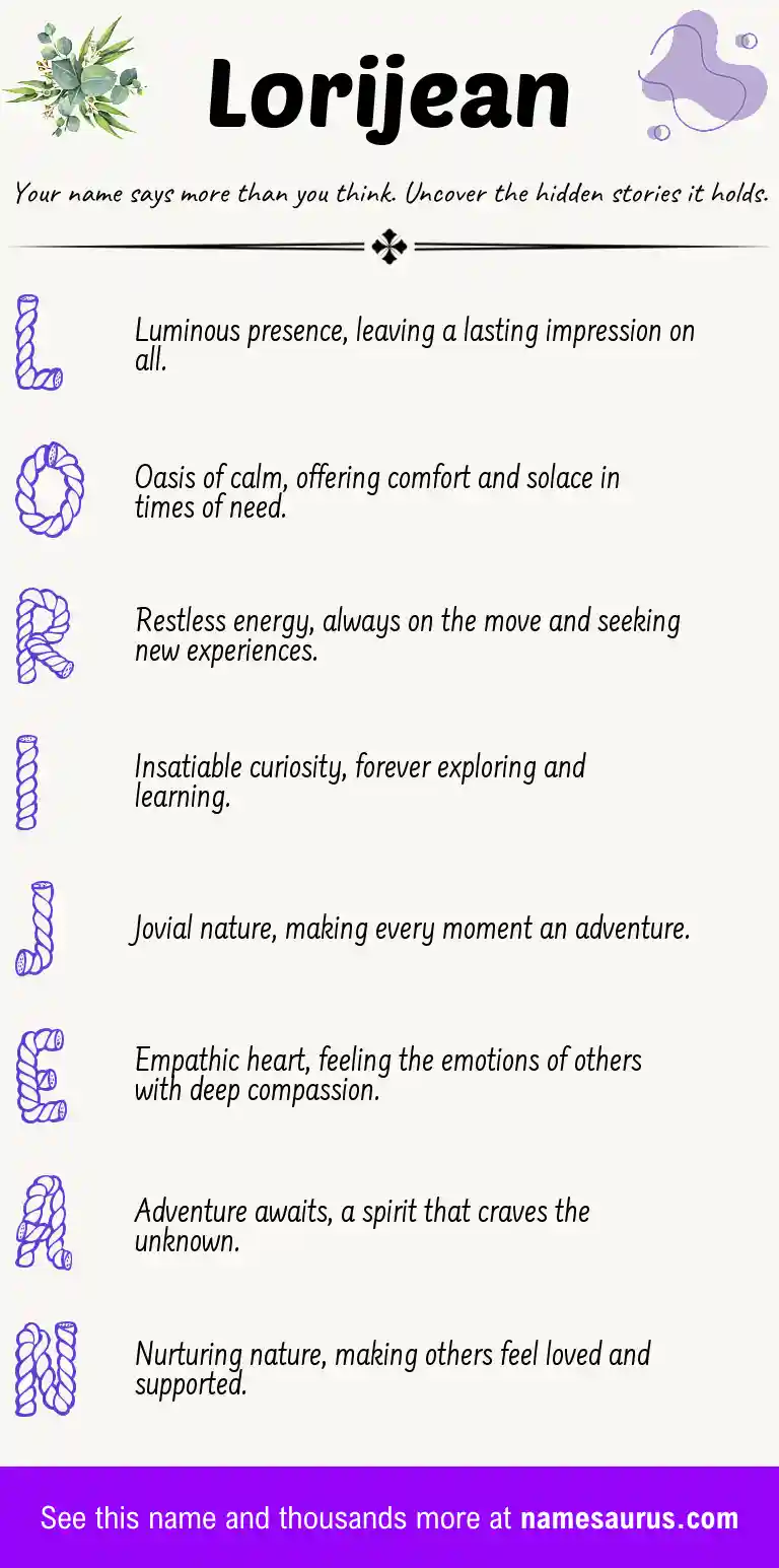 Acrostic poem about Lorijean.