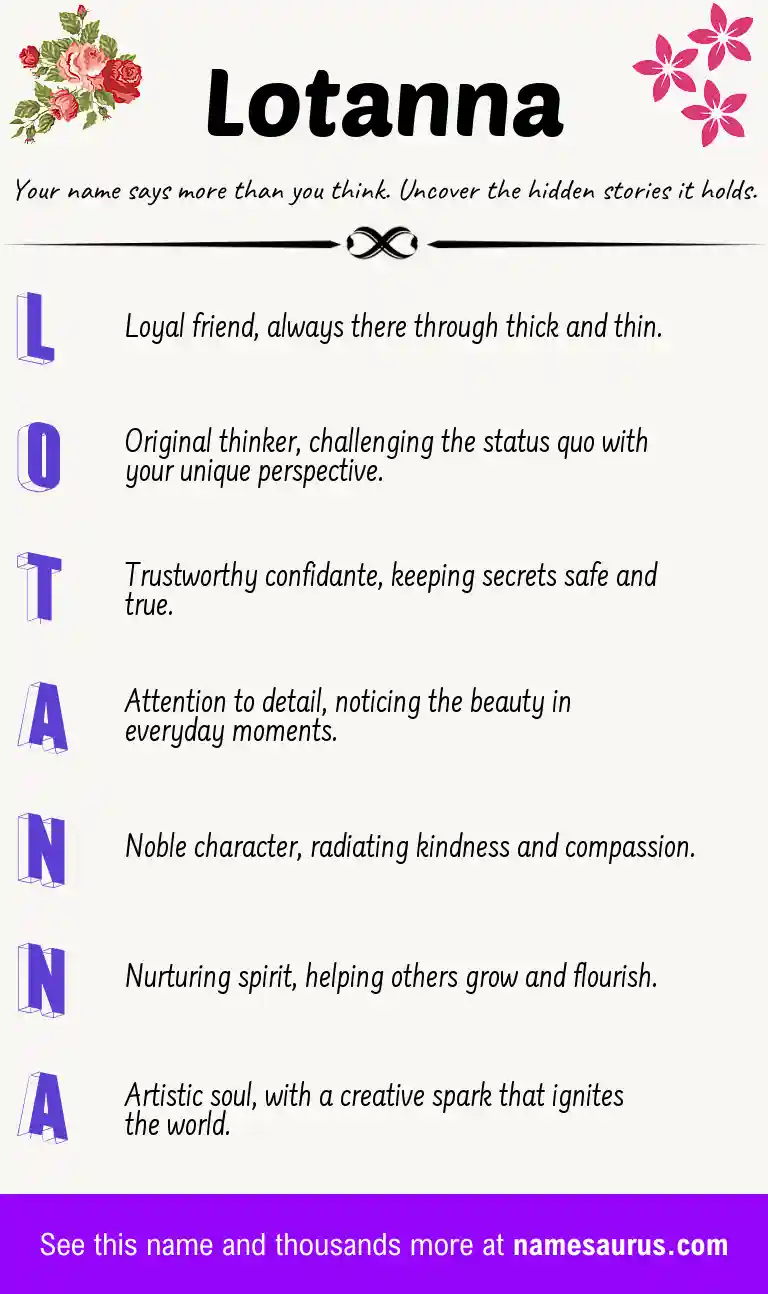 Acrostic poem about Lotanna.