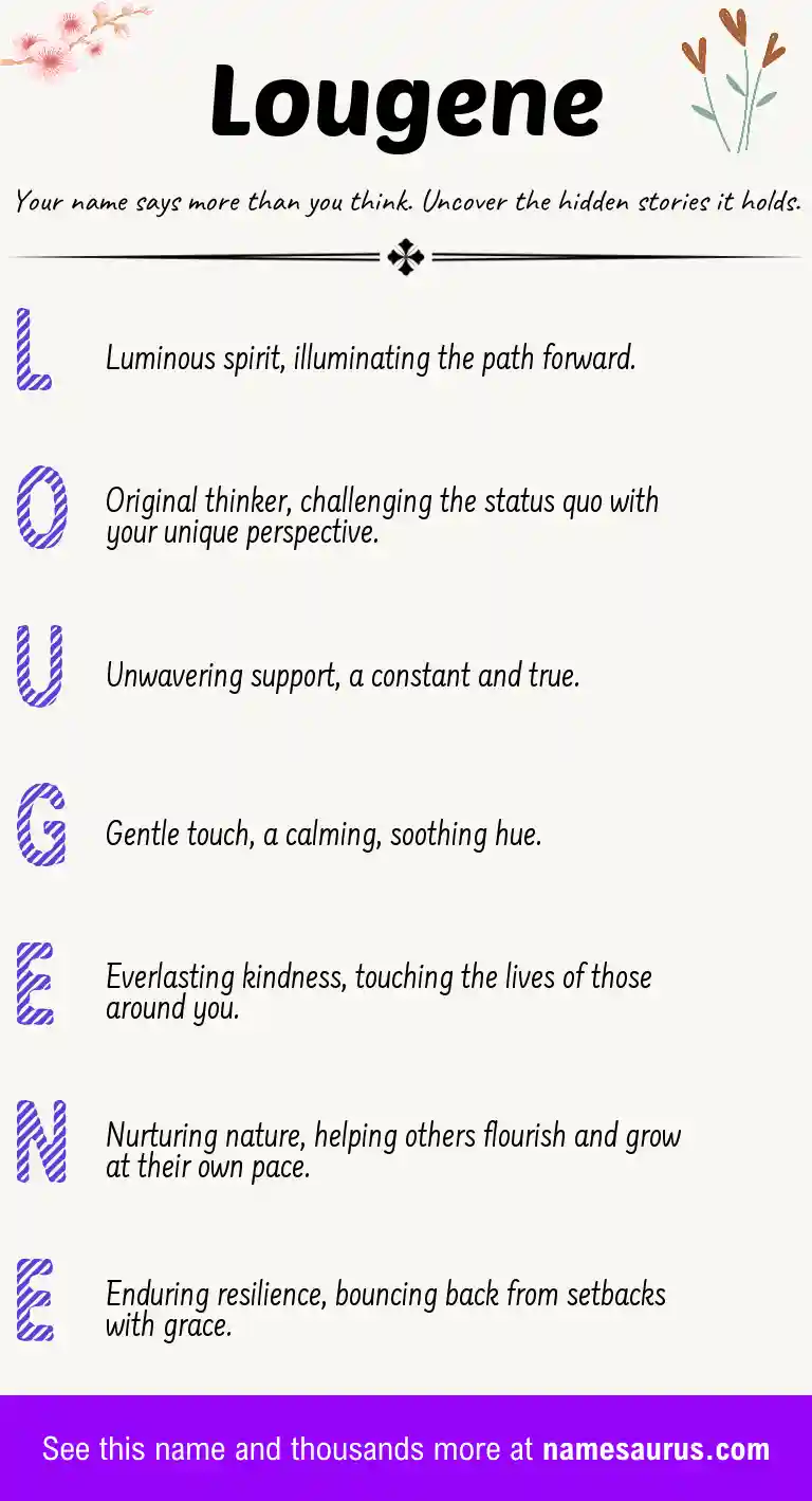 Acrostic poem about Lougene.