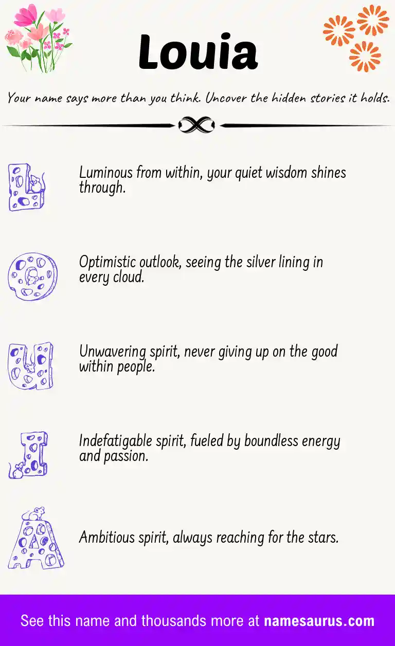 Acrostic poem about Louia.