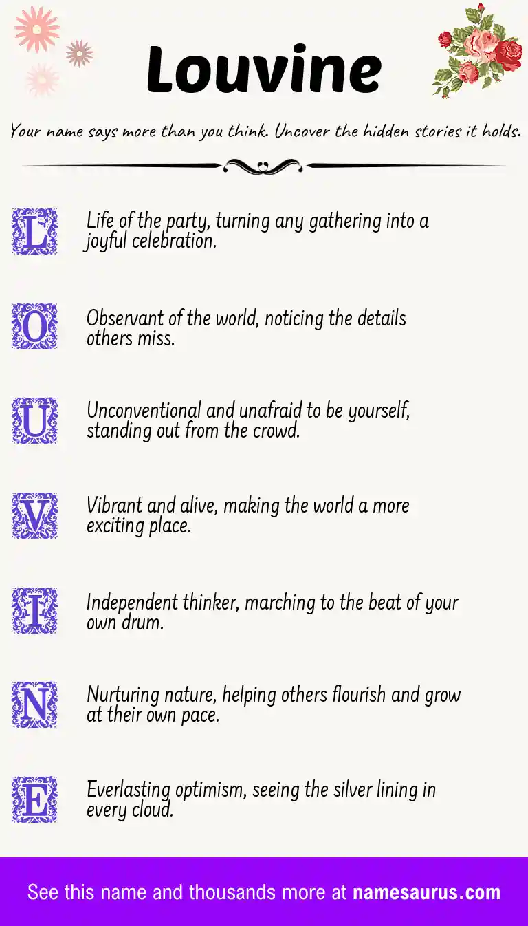 Acrostic poem about Louvine.