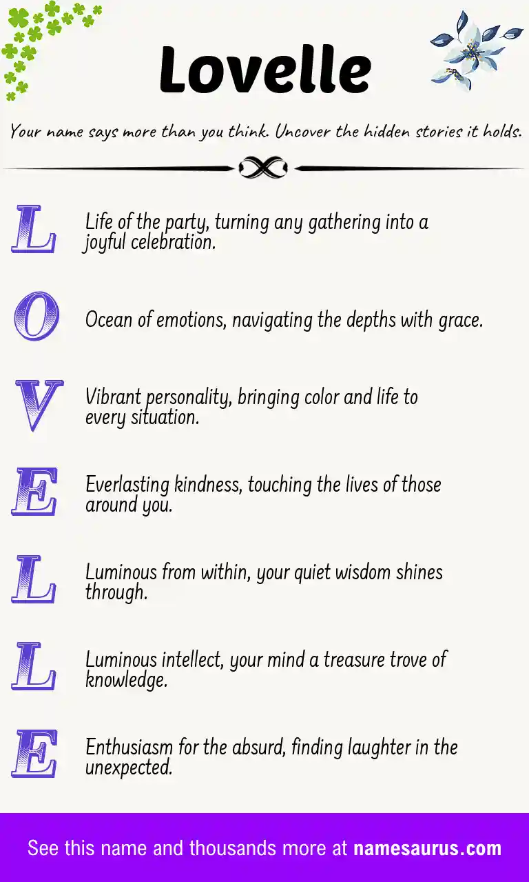 Acrostic poem about Lovelle.