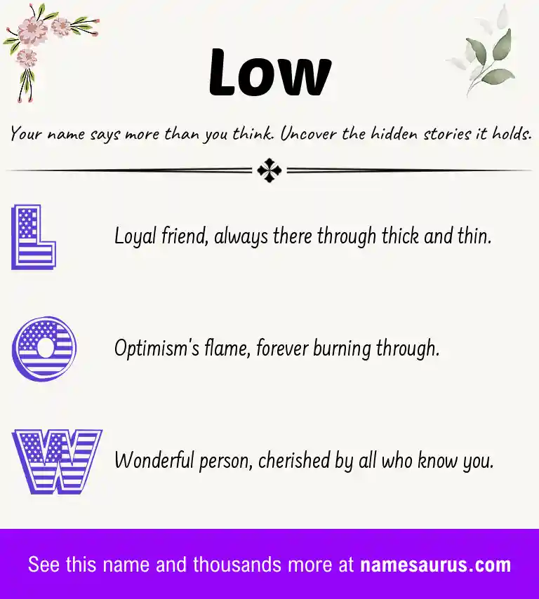 Acrostic poem about Low.