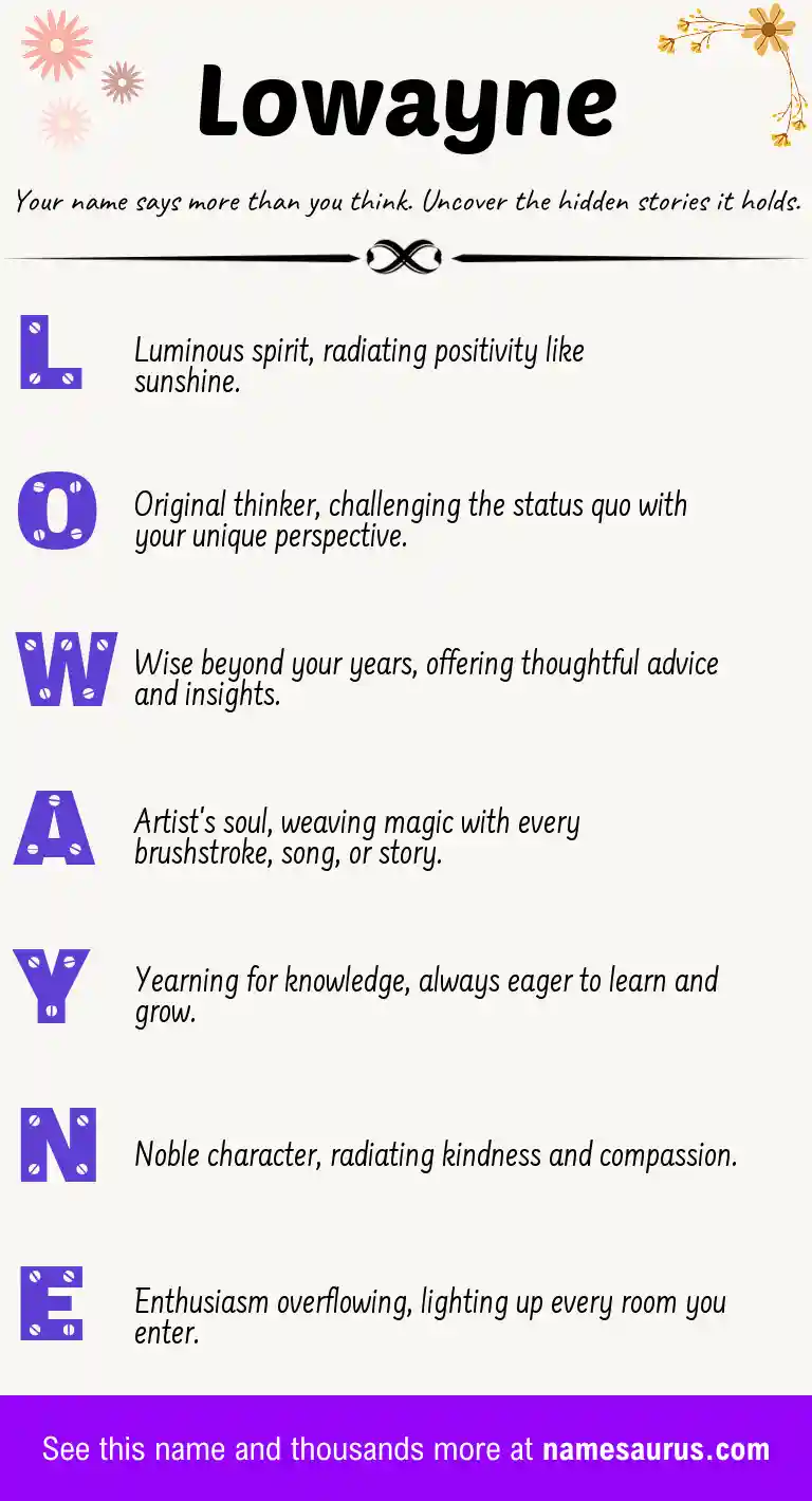Acrostic poem about Lowayne.