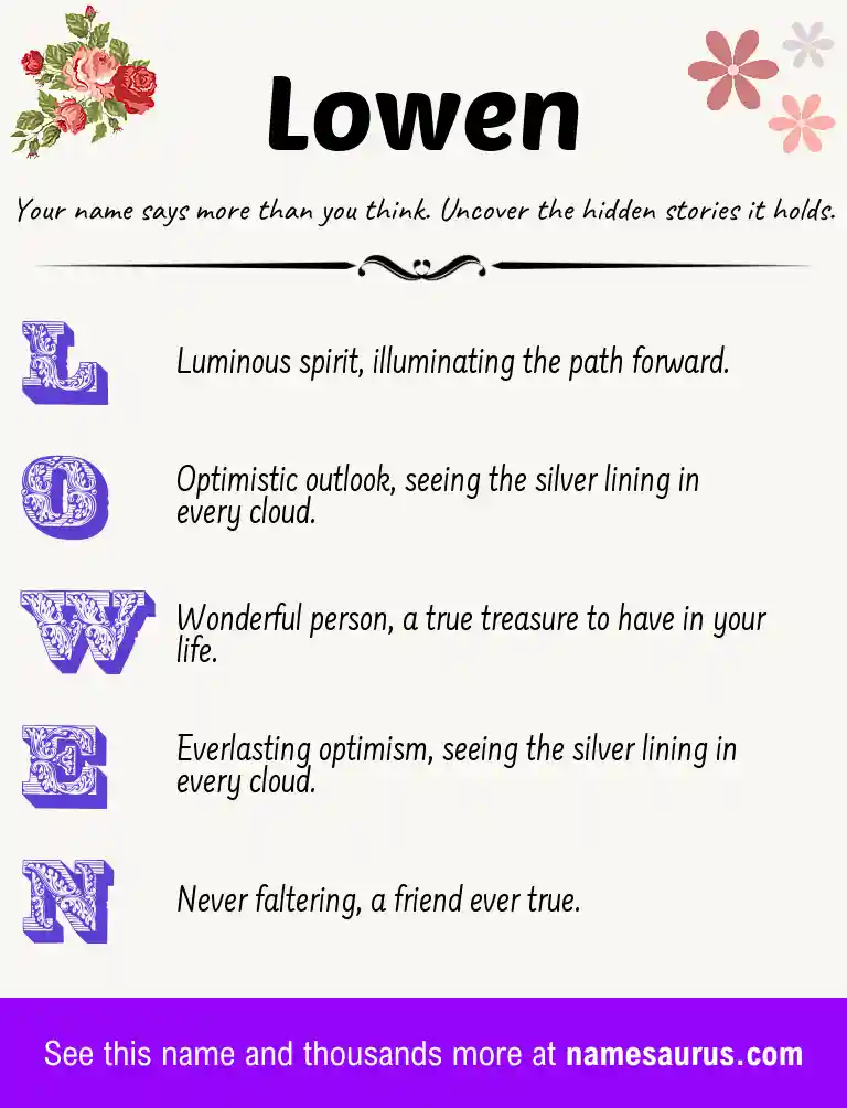 Acrostic poem about Lowen.