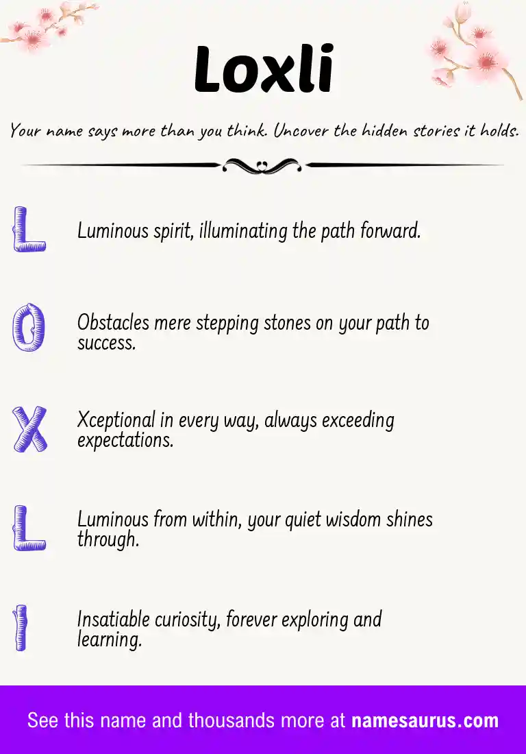 Acrostic poem about Loxli.