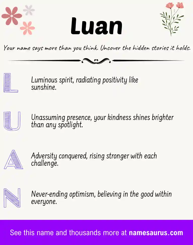Acrostic poem about Luan.
