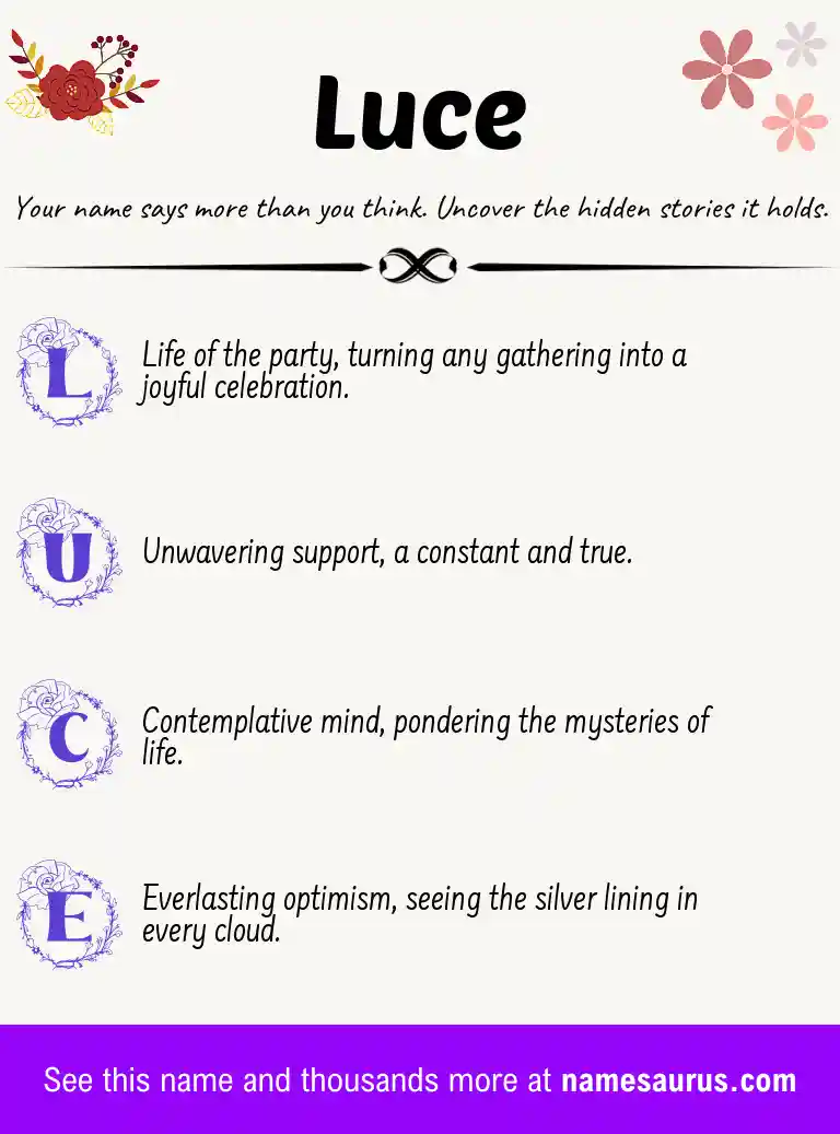 Acrostic poem about Luce.