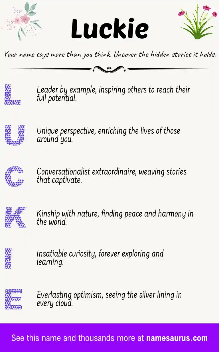 Acrostic poem about Luckie.