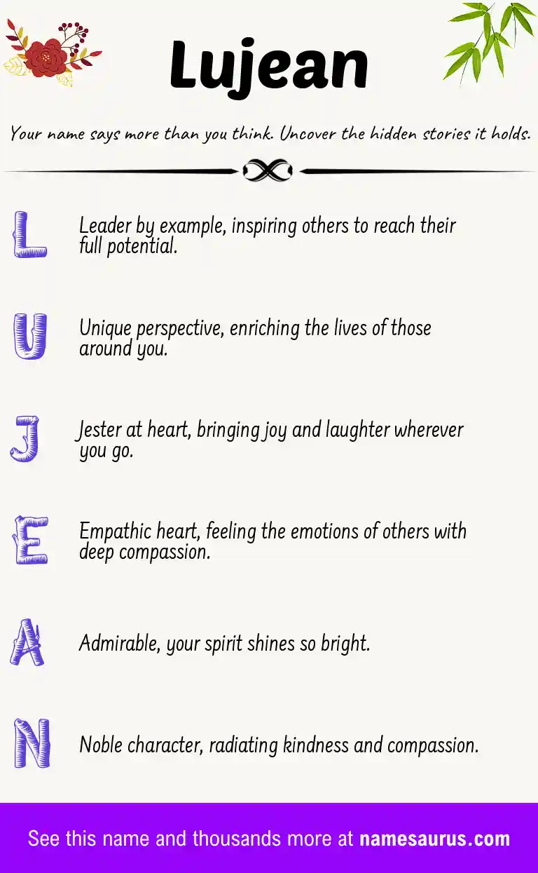 Acrostic poem about Lujean.