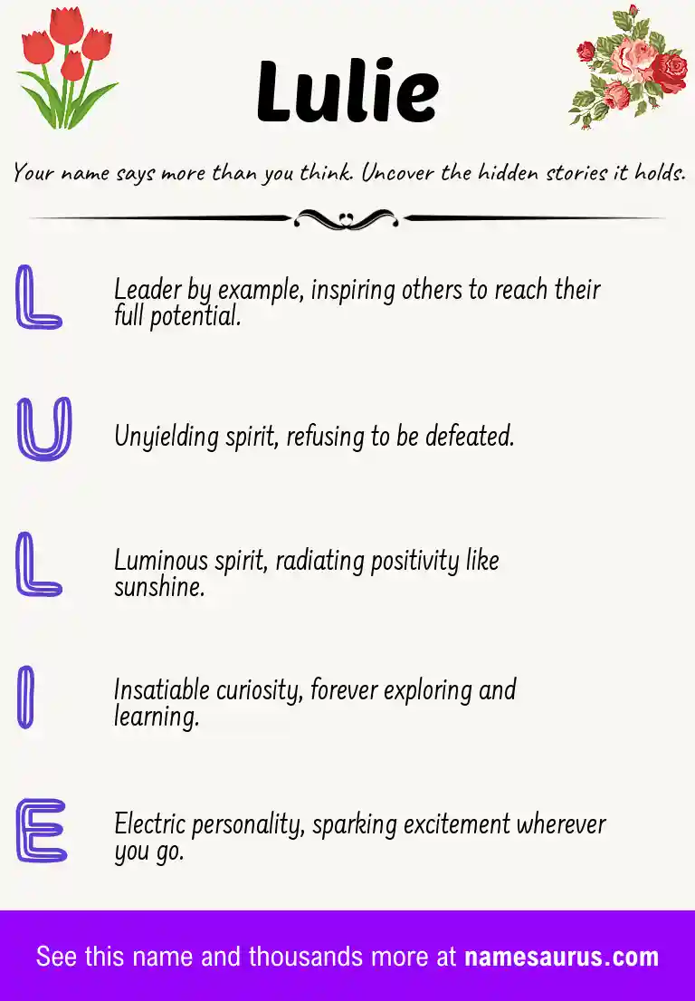 Acrostic poem about Lulie.