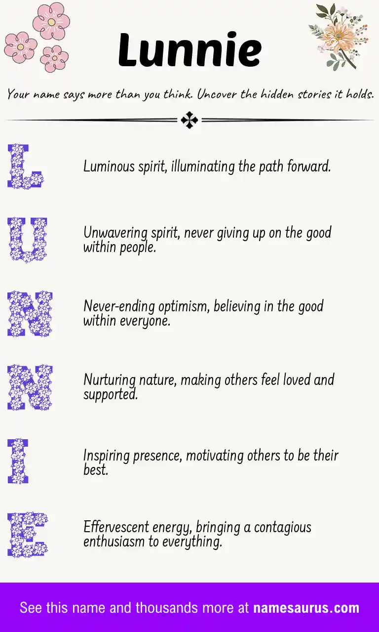 Acrostic poem about Lunnie.