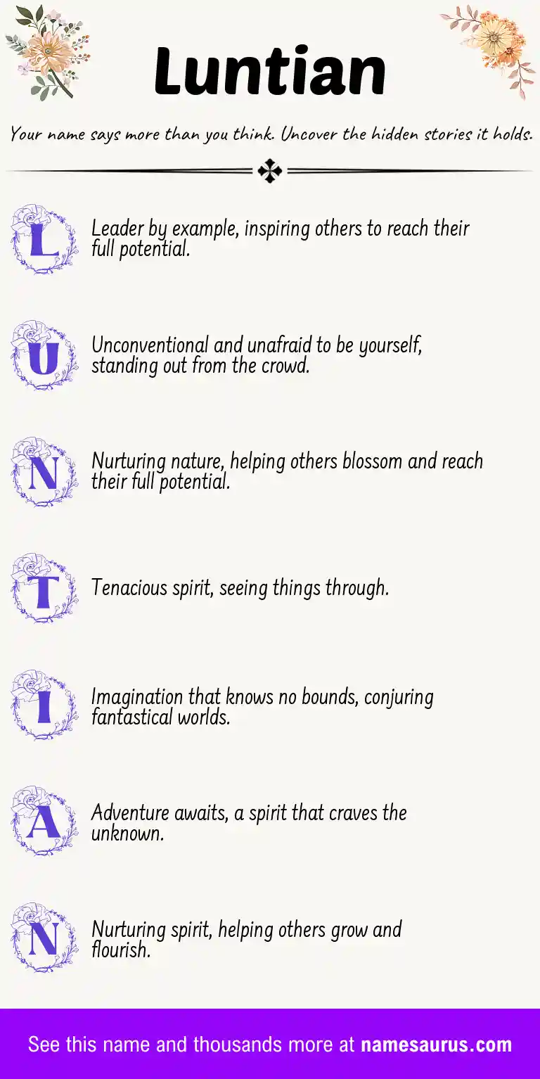 Acrostic poem about Luntian.
