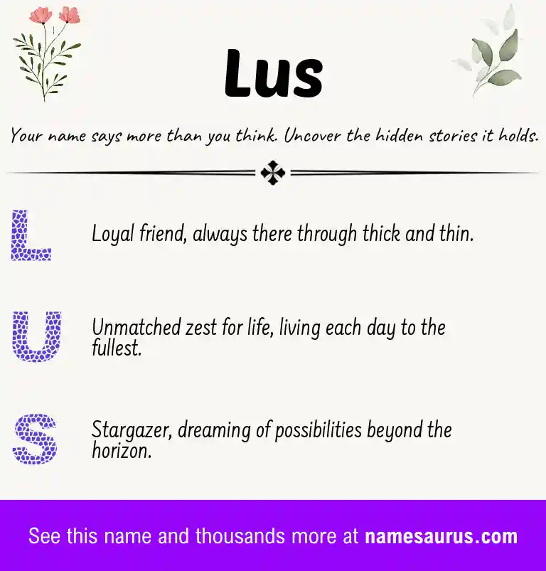 Acrostic poem about Lus.