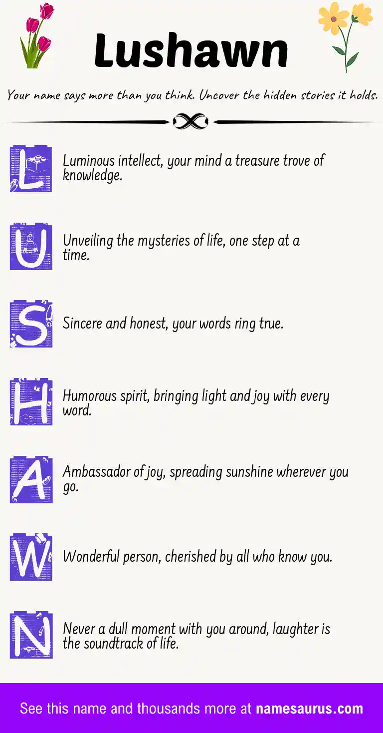 Acrostic poem about Lushawn.