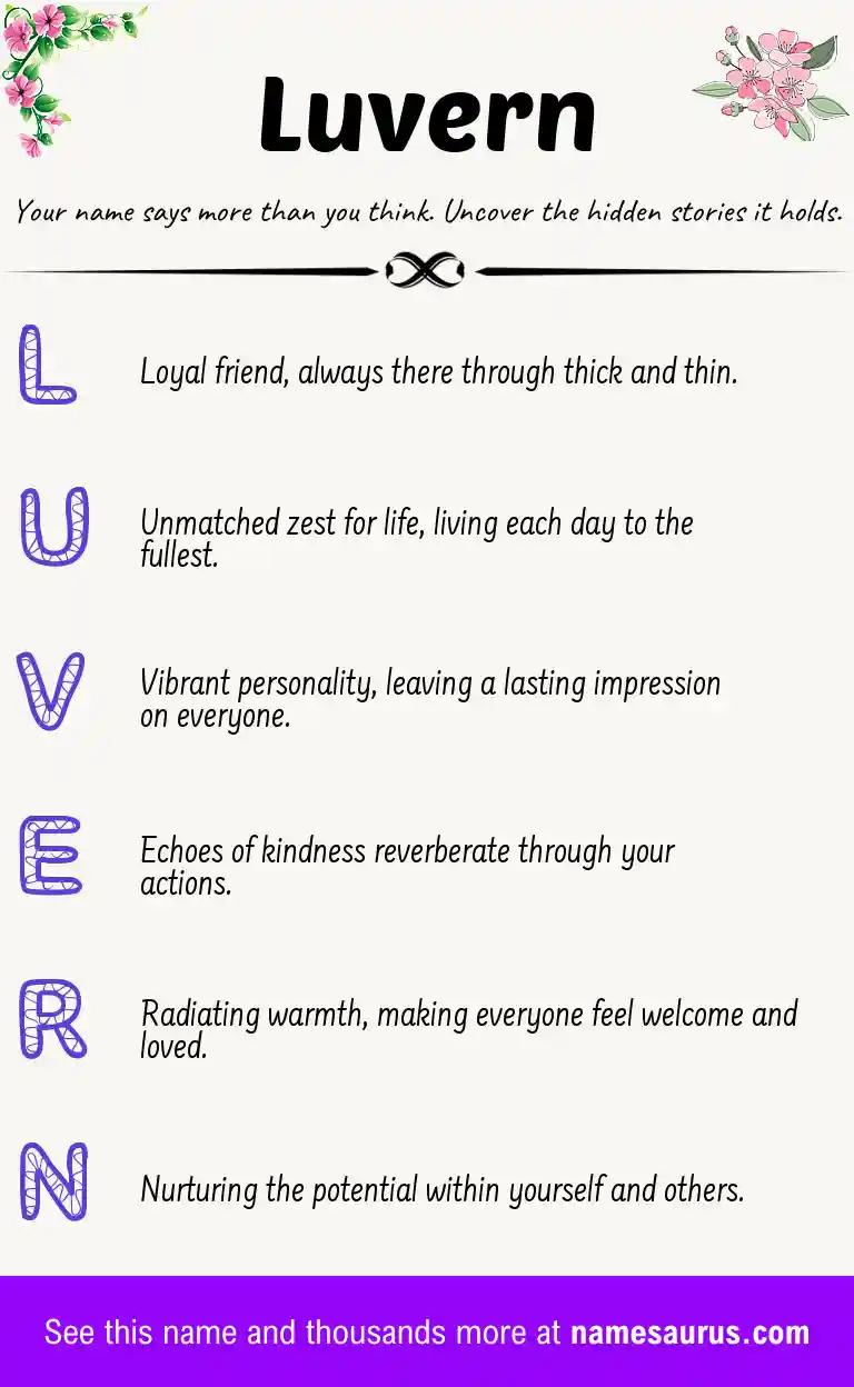 Acrostic poem about Luvern.