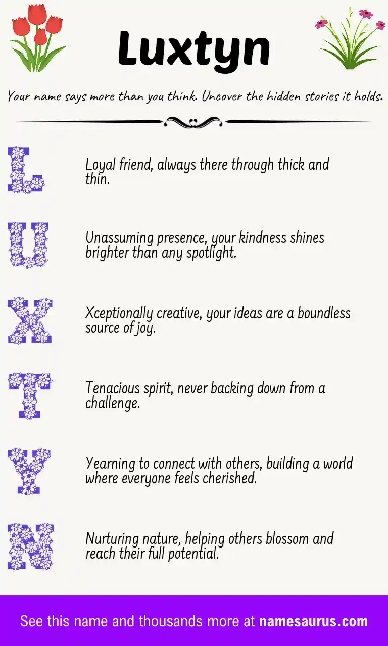 Acrostic poem about Luxtyn.
