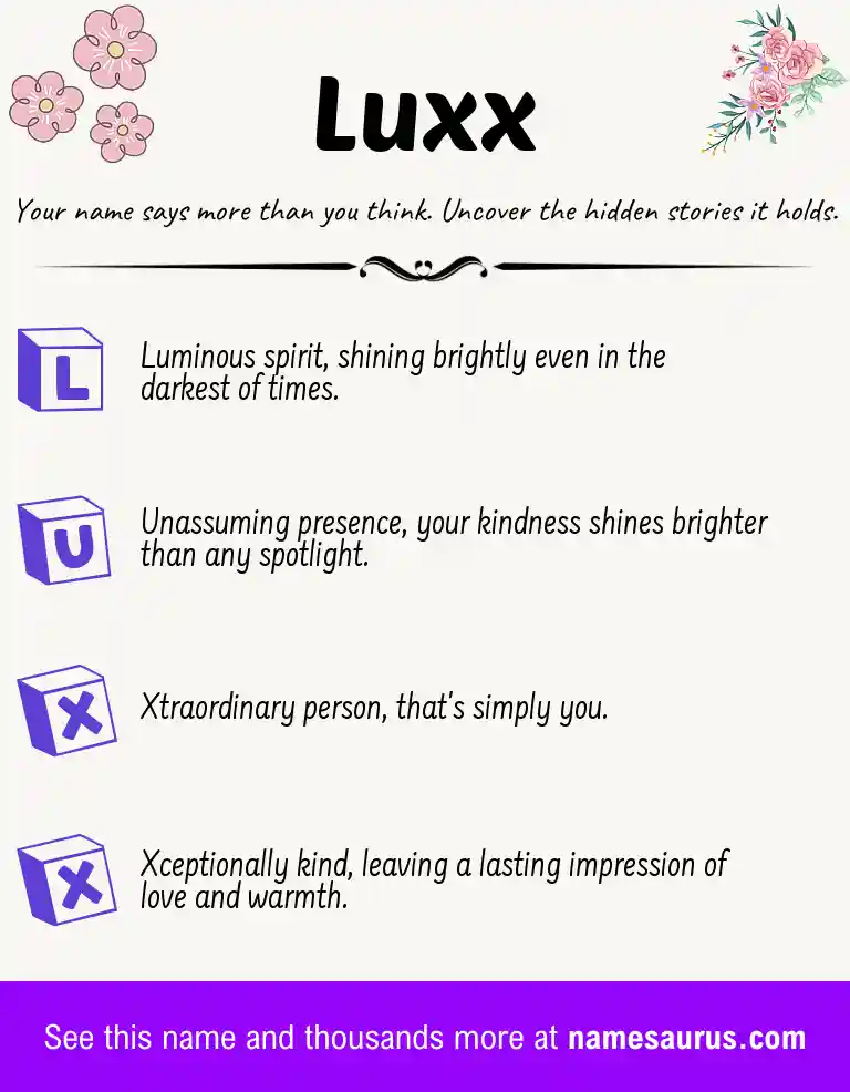 Acrostic poem about Luxx.