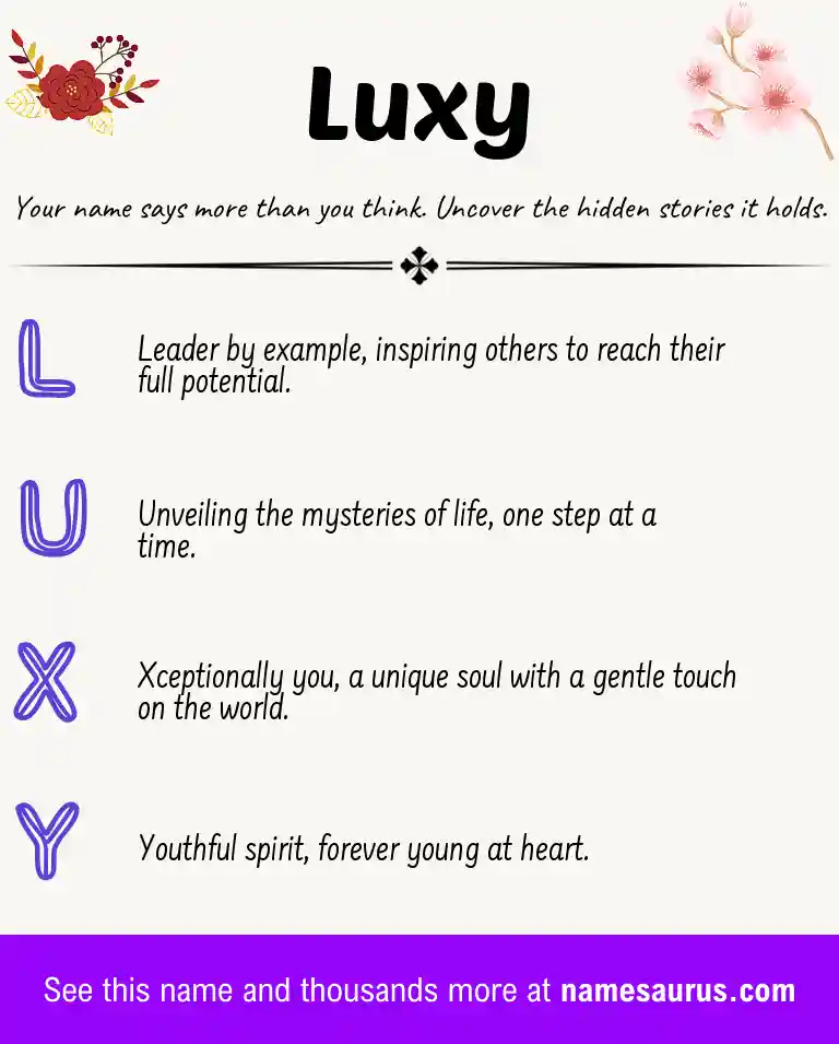 Acrostic poem about Luxy.
