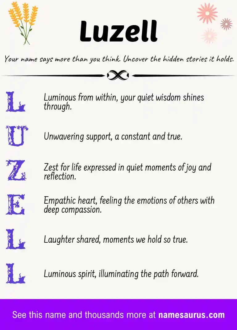 Acrostic poem about Luzell.
