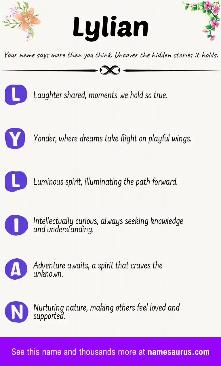 Acrostic poem about Lylian.