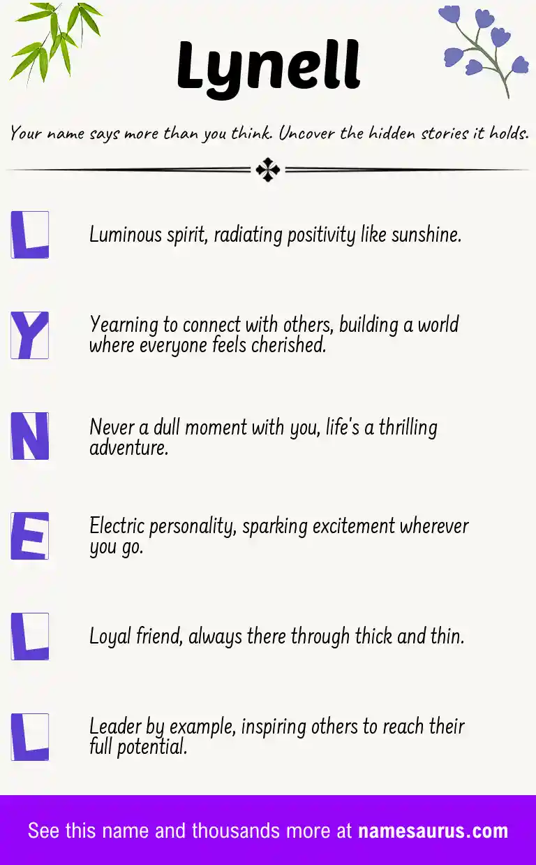 Acrostic poem about Lynell.