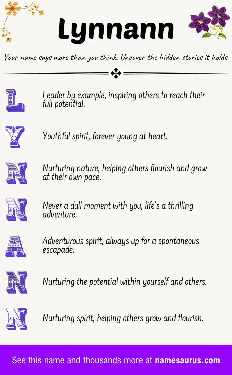 Acrostic poem about Lynnann.