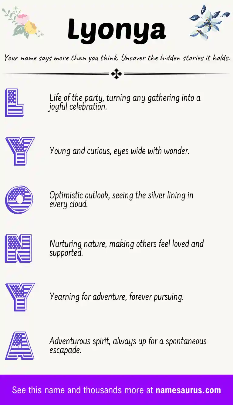 Acrostic poem about Lyonya.