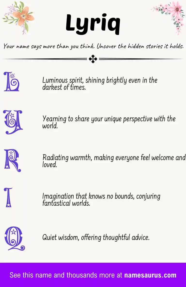 Acrostic poem about Lyriq.