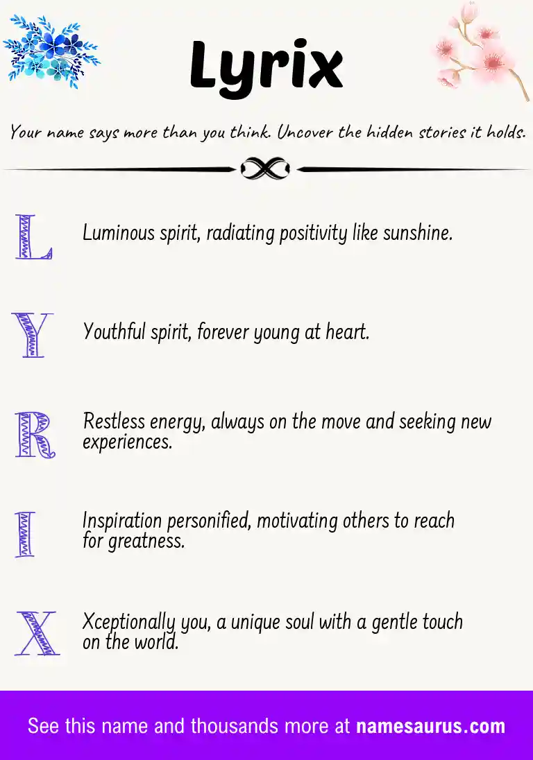 Acrostic poem about Lyrix.