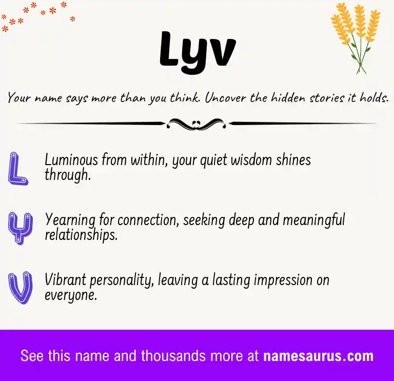 Acrostic poem about Lyv.