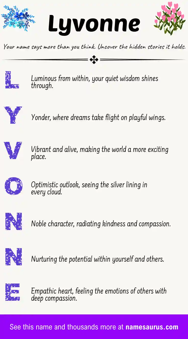 Acrostic poem about Lyvonne.