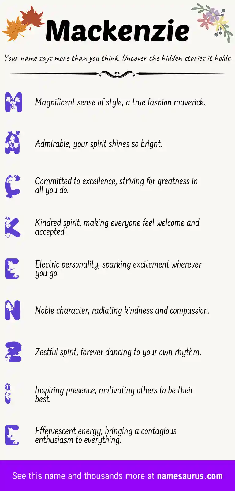 Acrostic poem about Mackenzie.