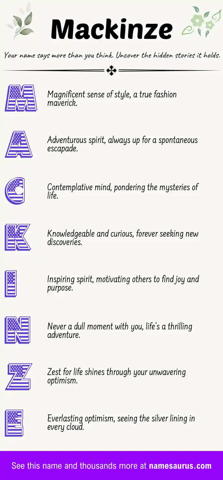 Acrostic poem about Mackinze.