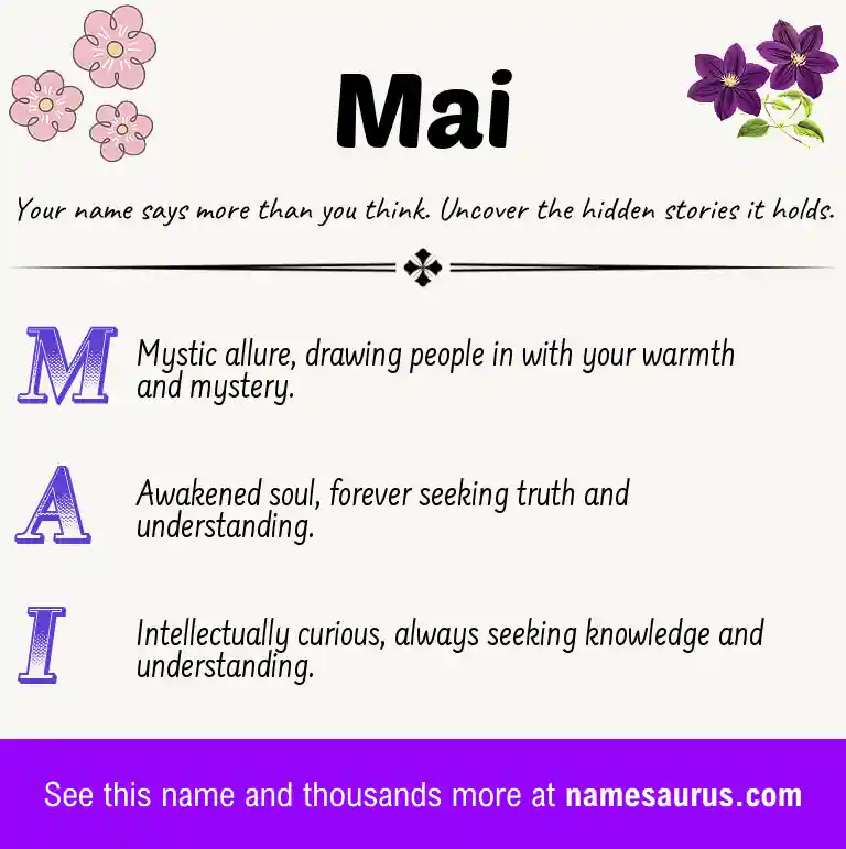 Acrostic poem about Mai.